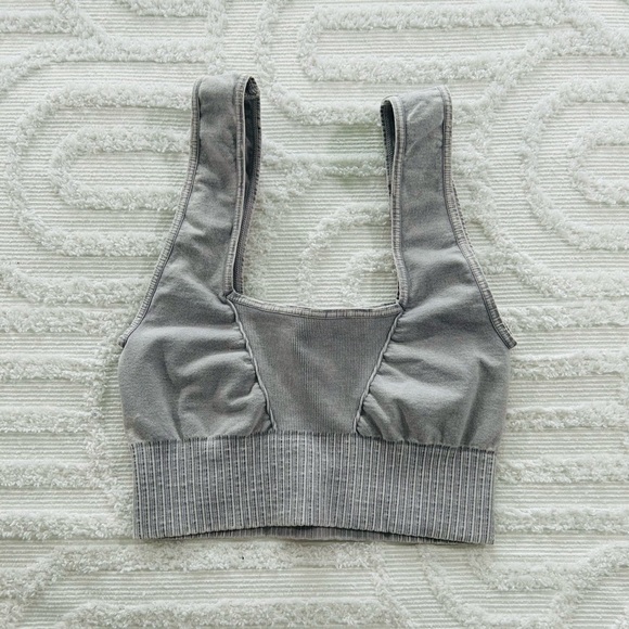 *FP MOVEMENT BY FREE PEOPLE Good Karma Square-Neck Bra Iced Grey NWOT FP-… - Picture 5 of 8